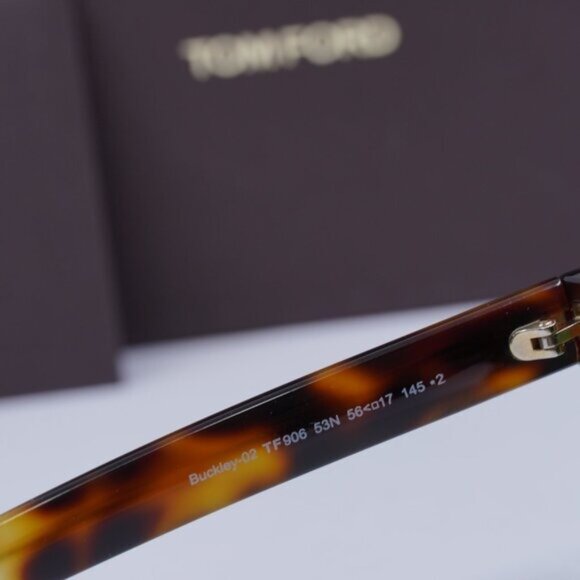 Tom Ford FT0906 53N Buckley02 Square Sunglasses - Havana/Green - Picture 8 of 9